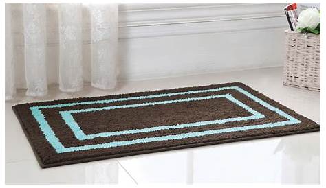 Amazon.com: brown and blue bathroom rugs