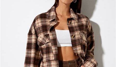 Marcella Shirt in Brown and Cream Check | Plaid shirt outfits, Brown