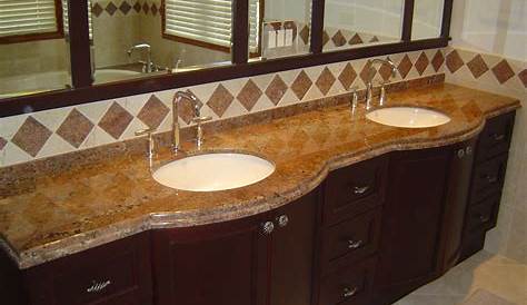 Brown Granite Countertops Bathroom Traditional Double Vanity With