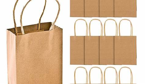 12CT Large Brown Kraft Bags, Biodegradable, FOOD SAFE INK & PAPER