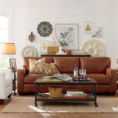 Incredible Brown Leather Couch Room Ideas For Small Space