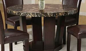 Bowery Hill Marble Top Rectangular Dining Table In Brown Bh362775