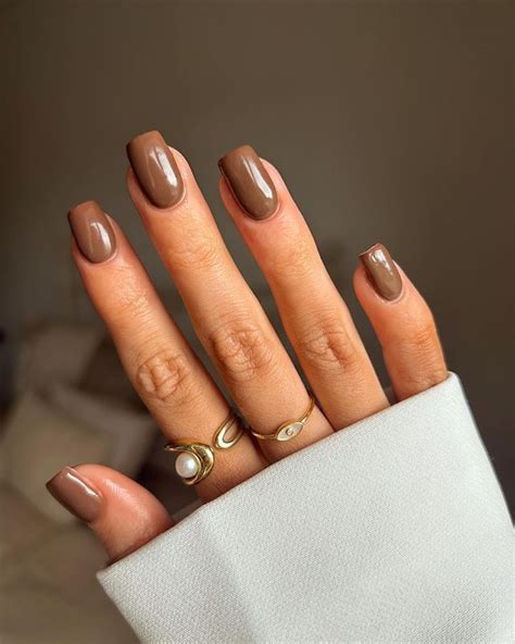Brown Biab Nails Square