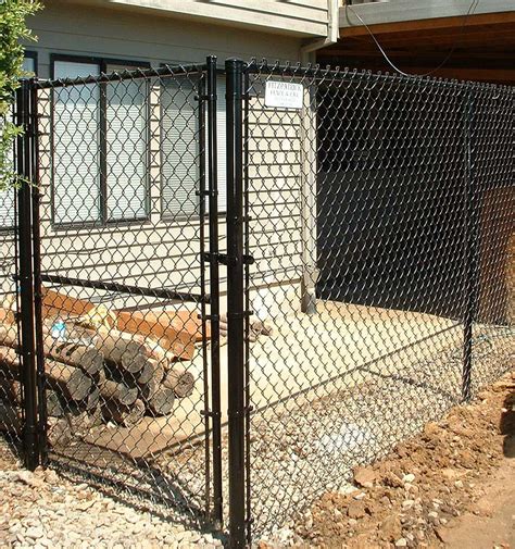 brown chain link fence gate