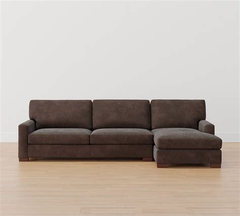 Leather Match Sectional Sofa, LShape Couch with Chaise Lounge (Right