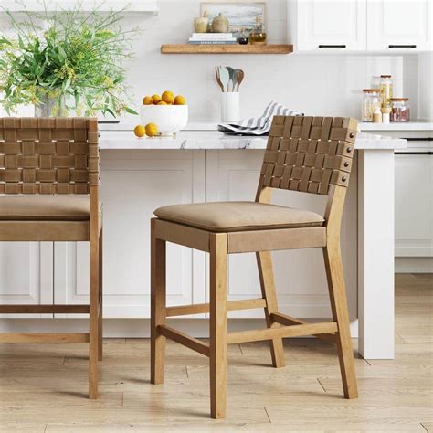 brown counter stools with backs