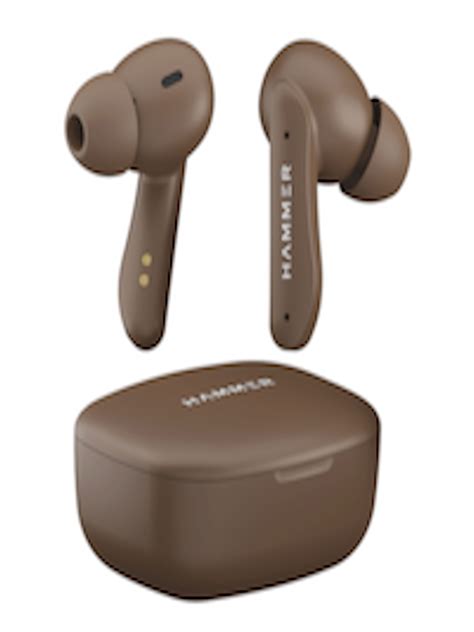 brown earbuds