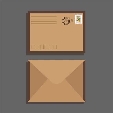 Brown Envelope With Stamp