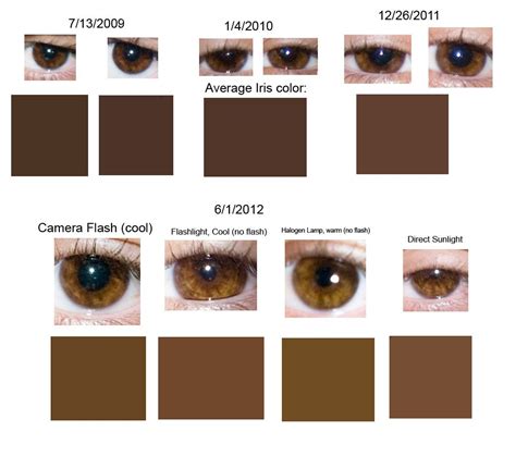 Brown Eye Colour Chart