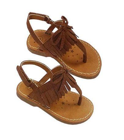 brown fringe toddler sandals