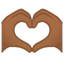 brown heart hands emoji copy and paste