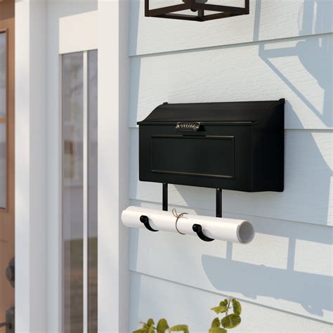 brown horizontal wall mount mailbox