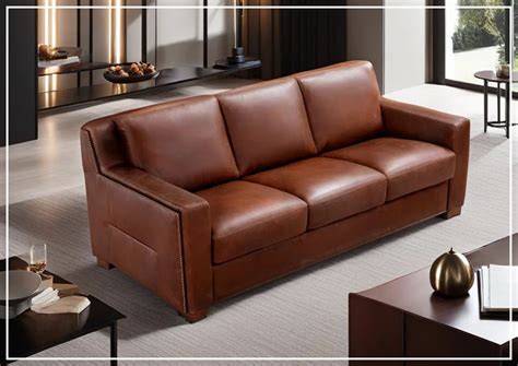 Brown Leather Sleeper Sofa Queen