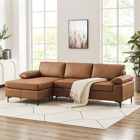 brown leather sofa l shape