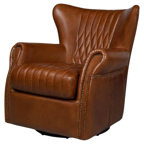 Brown Leather Swivel