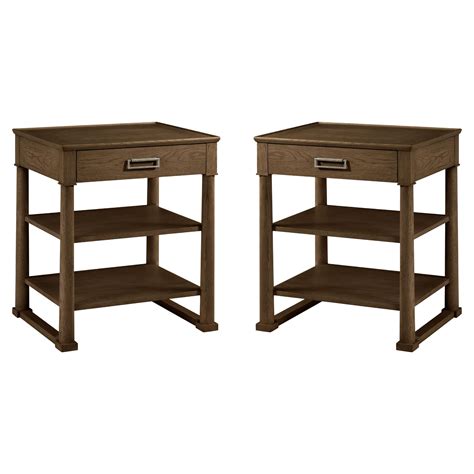 Brown Oak Nightstands