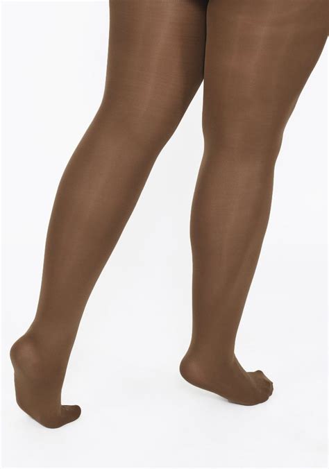 Brown Opaque Tights Plus Size