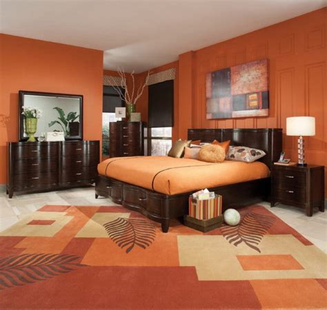 Brown Orange Bedroom Ideas