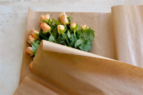 Brown Paper Flower Wrap