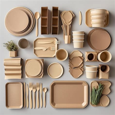 Brown Paper Plates And Bowls