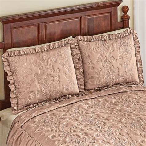 brown quilted pillow shams