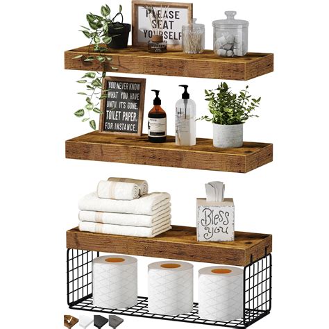 Brown Shelf For Bathroom