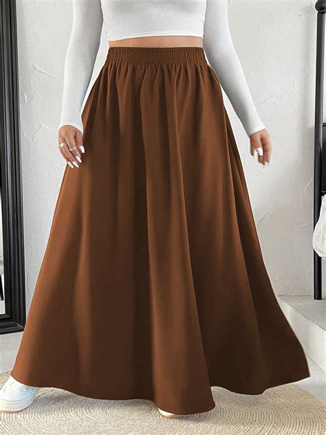 Brown Skirts Plus Size