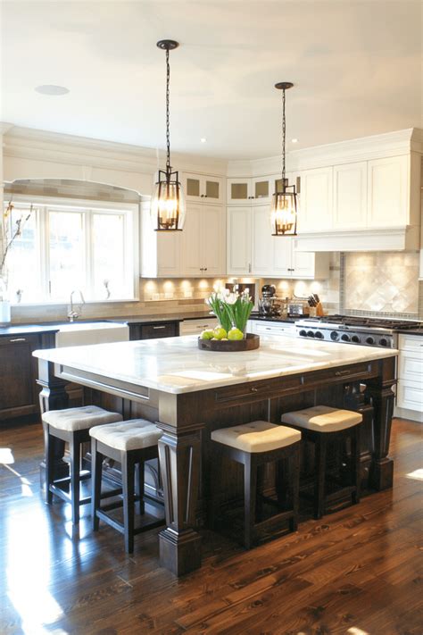 Brown Square Kitchen Island