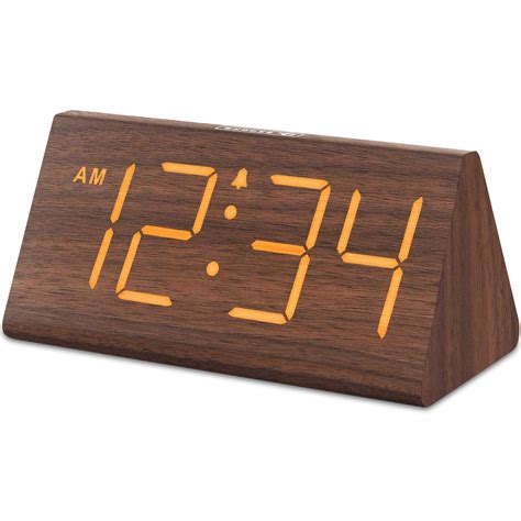 Brown Wood Digital Clock
