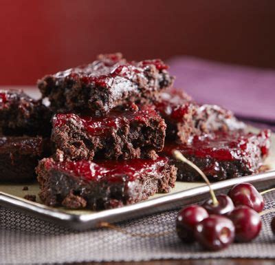 brownie mix and canned cherries