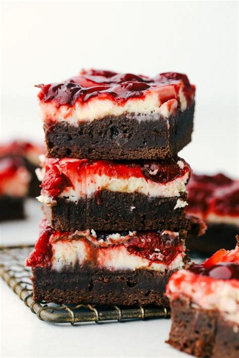 brownies with cherries and cream cheese