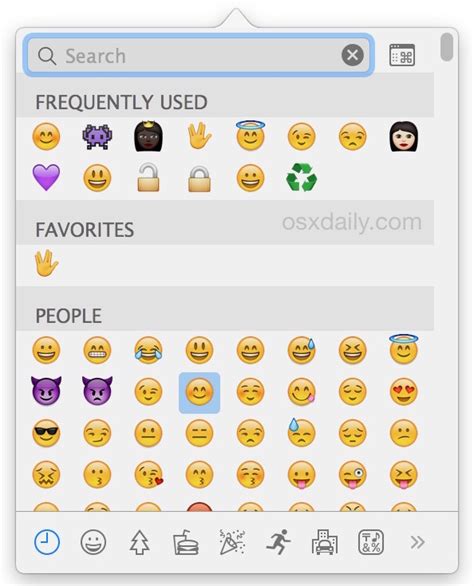 Browsing and Selecting Emojis