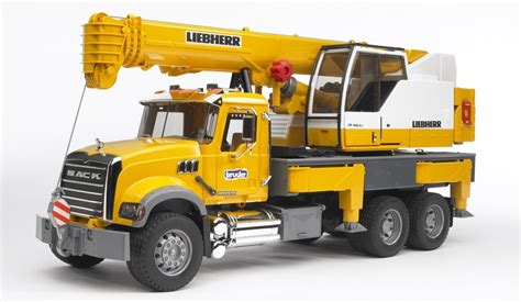 bruder toys mack granite liebherr crane truck 02818