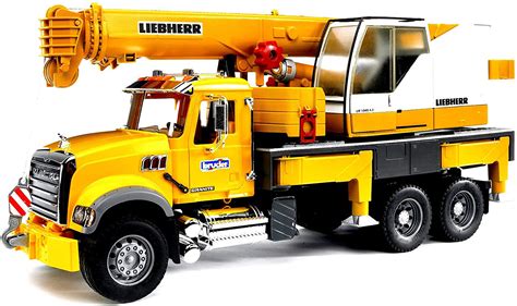 bruder toys mack granite liebherr crane truck 02818