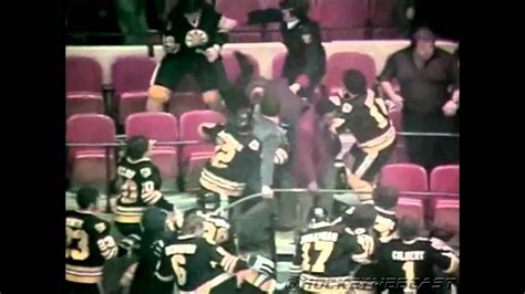 bruins rangers fight in stands