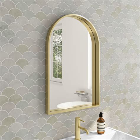 Brushed Brass Mirror Bathroom