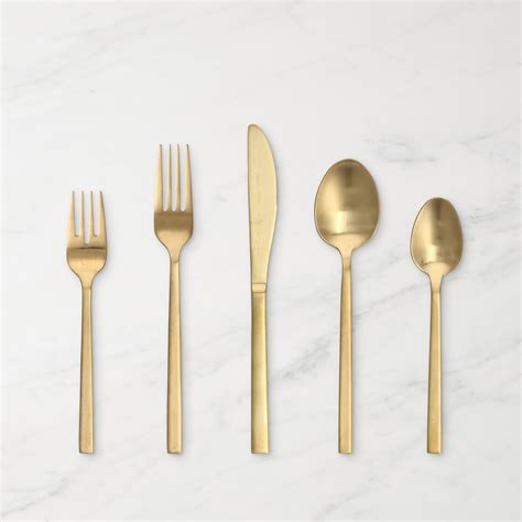 brushed gold flatware set