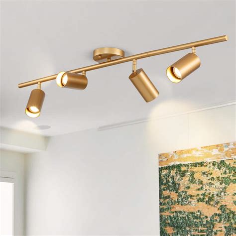 Brushed Gold Track Lighting