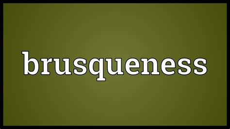 brusqueness definition