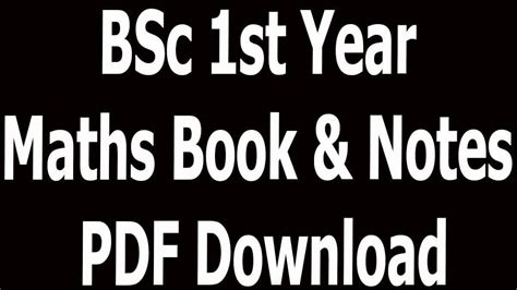 +14 Bsc 1 Year Maths Book Pdf