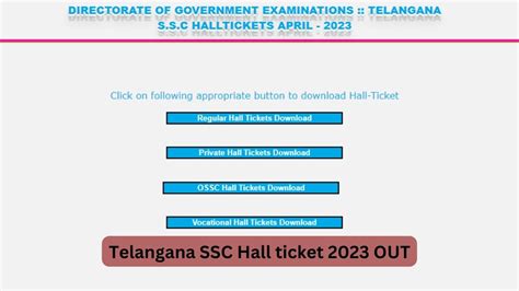 bse telangana 2023 ssc hall tickets