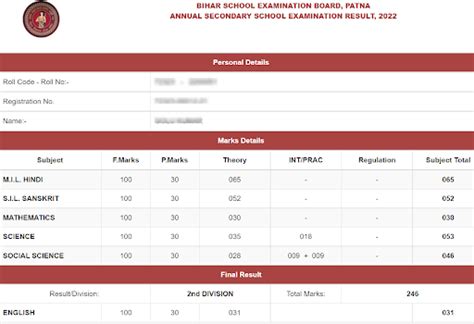 bseb 10th result 2022 official website