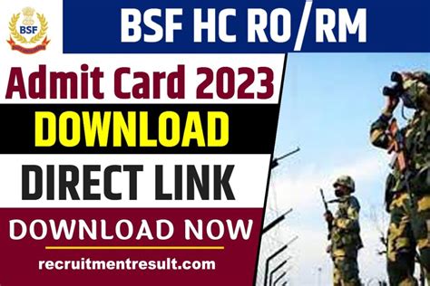 bsf ro rm admit card 2023 release date