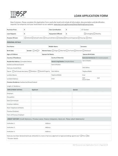 Bsp New Business Account Application Form Pdf Leah Beachum's Template