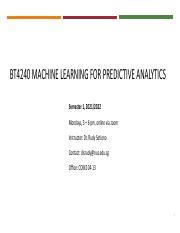 bt4240 machine learning for predictive data analytics