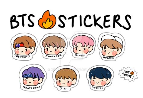 Kawaii Cute BTS Illustration individual Stickers Vinyl Etsy