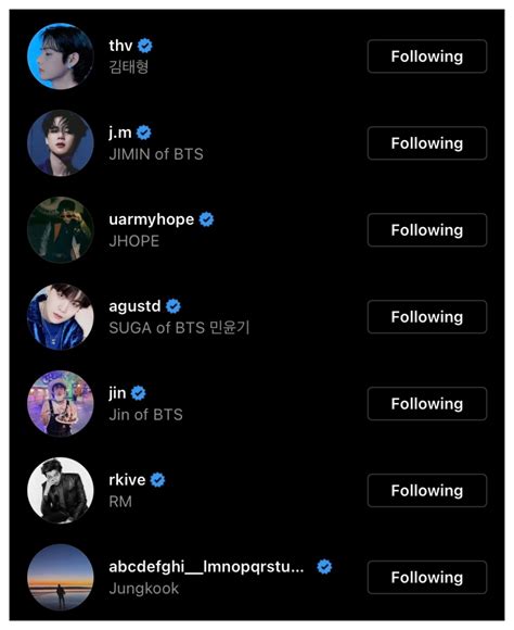 bts members instagram account names