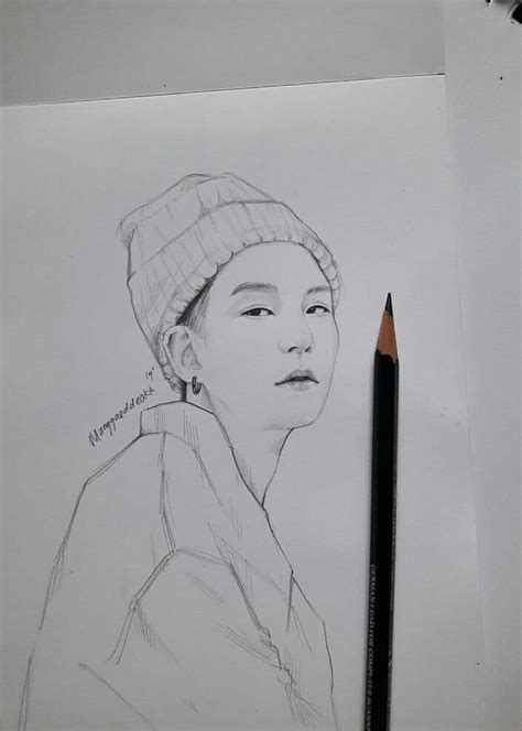 Bts Yoongi Drawing Easy