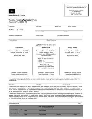 Bu Housing Form