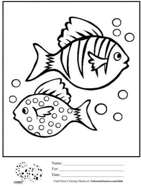 bubble fish color page